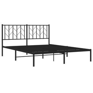 Cadre de lit king-size en acier noir thermolaqué, lit rectangulaire en métal - Product Image 4