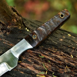 Handmade Carbon Steel High Polish Fixed Blade Hunting Camping <b>Knife</b> with Ram Horn <b>Handle</b> OEM ODM Available Factory Direct <b>Knives</b> - Product Image 4