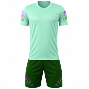Conjunto de Uniforme de Fútbol para Hombre, Corte Atlético, Estampado en Degradado de Color, Cuello Redondo, Manga Corta, Malla de Poliéster, Absorbe la Humedad - Product Image 2