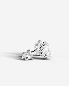 925 Sterling <b>Silver</b> Geometric Oval Hoop Earrings with Moissanite and Rhodium Plating - Product Image 2