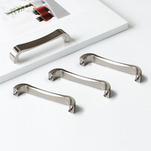 Cost-Effective Price Elegant Curved Zinc Alloy <b>Drawer</b> Pull Modern Minimalist Cabinet Handle <b>Silver</b> Finish for Kitchen Bathroom - Product Image 4