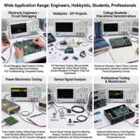 FNIRSI 1014D 100MHz Digital Oscilloscope & Signal Generator 2-in-1 Dual Channel Oscilloscope Kit for Electronics Testing