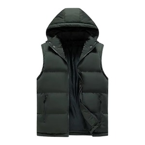 Chaleco con Capucha para Hombre, Casual, Sin Mangas, Acolchado, para Parejas, con Capucha Desmontable, Bolsillos con Cremallera, Impermeable, Frontal de Poliéster - Product Image 6