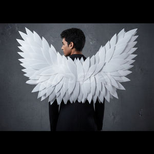 Grandes ailes d'ange blanches pour déguisement, ailes en plumes légères faites à la main pour cosplay - Product Image 3