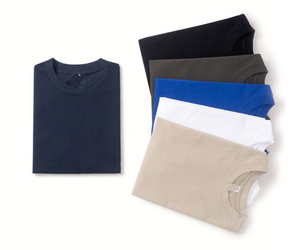 ออกแบบโลโก้ตามสั่ง OEM เสื้อยืดแขนสั้นคอตตอนแท้ 260 กรัม ทรงใหญ่ สีพื้น สำหรับผู้ชาย ไหล่ตก - Product Image 1