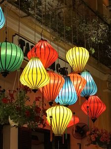 Silk Lanterns Colorful Bamboo Silk Lanterns Decorative Lighting For Patio Garden Wedding Vietnam Silk Lanterns Decor - Product Image 5