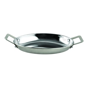 Plateau de service en acier inoxydable pour la maison, l'hôtel, le restaurant, vaisselle, plat de service alimentaire, plateau en métal avec poignée unique, métal poli brillant - Product Image 1