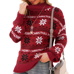 Pull de Noël Premium pour Femme, Hiver, Épais, 3D, Surdimensionné, Bonhomme de Neige Mignon et Original, Manches Longues, Tricot Festif, 100% Polyester - Product Image 4