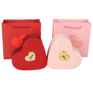 Romantic Love Pendant Ring Necklace <b>Packing</b> <b>Box</b> Double Heart Shaped Jewelry Gift <b>Box</b> - Product Image 6