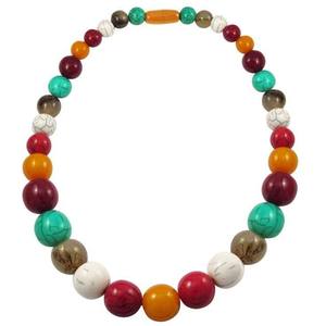 Collier perlé personnalisé en résine moulée à la main, multicolore, rond, avec motif 'Love', bijou de mariage, accessoire de mode - Product Image 2