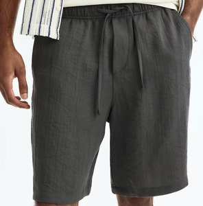 Pantalones Cortos Bermuda de Algodón para Hombre, Talla Grande, Color Sólido, Cintura Elástica, Estilo Casual con Bolsillos, Talle Medio, Tejido - Product Image 3