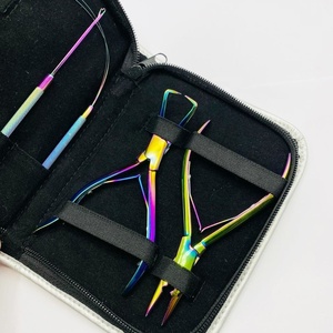 Boucle Plasma arc-en-ciel pince d'ouverture Microlink durable élégant matériel en acier Logo personnalisé Kit d'outils d'extension de cheveux Durable - Product Image 5