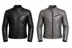 Chaqueta de Motocicleta de Cuero con Paneles Múltiples |   Rojo Borgoña Negro Gris |   Fabricante OEM ODM |   Diseño de Calidad Premium |   Ropa de Carreras | - Product Image 5