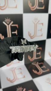 Colgante de Letra de Moissanita Personalizado, Estilo Hip Hop Iced Out, para Mujer y Hombre, Joyería de Plata de Ley 925 de Moda con Nombre TRINITY - Product Image 4