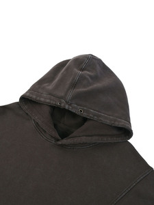 เสื้อฮู้ดดี้โอเวอร์ไซส์สีเทา ยูนิเซ็กซ์ ผ้าฝ้ายเฟรนช์เทอร์รี่ สวมใส่สบายๆ สำหรับฤดูใบไม้ร่วง มีกระเป๋าจิงโจ้ สีพื้น ระบายอากาศได้ดี น้ำหนัก 340 กรัม - Product Image 3