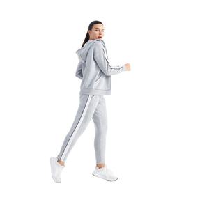 Ensemble de survêtement uni pour femme, comprenant un sweat à capuche zippé et un pantalon de survêtement, avec effet délavé et usé, fabriqué sur mesure - Product Image 3