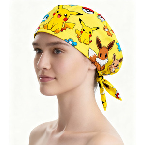 Cute Cartoon Printed Nurse <b>Scrub</b> <b>Caps</b> Adjustable Unisex Surgical Hats Breathable Medical Working <b>Cap</b> For Doctors Nurses - Product Image 1