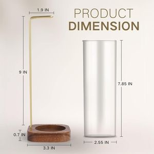 ที่วางธูปหอมกลิ่นลาเวนเดอร์ ทำจากไม้และแก้ว สำหรับตกแต่งบ้าน สปา ทำสมาธิ พร้อมแผ่นสติกเกอร์และช่องใส่กลิ่นหอม - Product Image 2