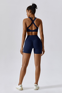 Nuevo Sujetador Deportivo Navy Flex con Logotipo Personalizado, Diseño Cruzado en la Espalda, Transpirable, Elástico y de Alto Impacto para Gimnasio y Fitness - Product Image 4