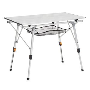 Tavolo da esterno pieghevole portatile in alluminio per campeggio e picnic con Design a strati in Mesh Roll-up - Product Image 1