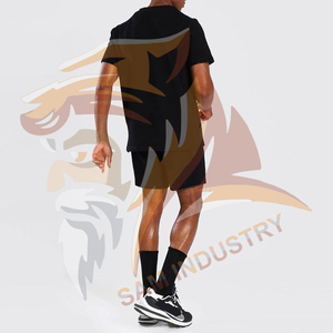 High Quality Made Short Sleeve T-Shirt and Shorts <b>Twin</b> <b>Set</b> 100% Polyester Quick Dry New Design Men <b>Twin</b> <b>Set</b> - Product Image 2