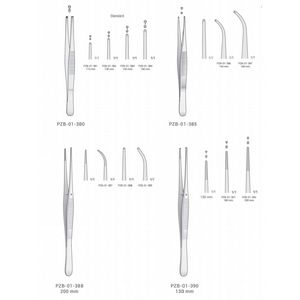 Pince chirurgicale dentée PZB Premium 1x2 130 mm |   Pinces à tissus standard en acier inoxydable avec pointes croisées - Product Image 3