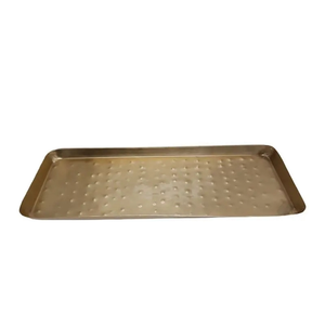 Bandeja de Servicio Rectangular de Metal Moderna Personalizada para Bodas, Restaurantes y Uso Doméstico, Bandejas de Servicio Rectangulares de Metal Dorado - Product Image 6