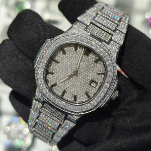 Reloj de Lujo con Diamantes de Laboratorio Estilo Hip Hop, Reloj Mecánico de Lujo para Hombre con Diamantes VVS, Reloj Clásico con Diamantes de Laboratorio - Product Image 4