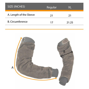 Manchons de protection professionnels en cuir croûte robuste pour soudeurs, résistants à la chaleur, ignifuges et anti-coupure JNM SAFETY Niveau de protection anti-coupure ANSI - Product Image 6