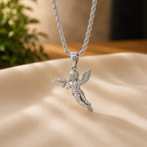 GRA Certified <b>Angel</b> Pendant 925 Sterling Silver Wings Themed <b>Charm</b> Unisex Classic Style Jewelry for Every Function - Product Image 2