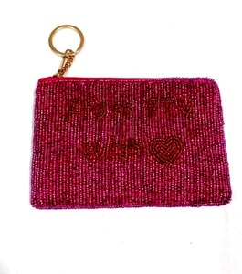 Monedero de seda con cuentas y diseño de fresa, fondo multicolor |   Cartera de Mano Hecha a Mano con Cierre Magnético Resistente |   Moda con Cuentas Decorativas - Product Image 6