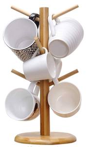 Support à tasses en bois fait main, type sur pied, durable, 13 compartiments, étagère de présentation moderne pour tasses à café - Product Image 2