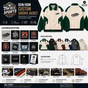 Men's Fleece Varsity Jacket Green White Color Block Embroidered Logo Turn-down Collar Casual Winter <b>Coat</b> <b>Heated</b> Windproof - Product Image 3
