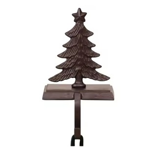 High On Demand Metal Christmas <b>Tree</b> Stocking Holder With Star <b>Topper</b> Chrome Finish Fireplace Mantle Hook For Holiday Decoration - Product Image 2