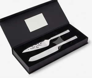Stainless Steel Cake Server <b>Set</b> 2 Pieces Silver Cake Knife And Spatula With Elegant Design For Weddings And Parties - Product Image 4