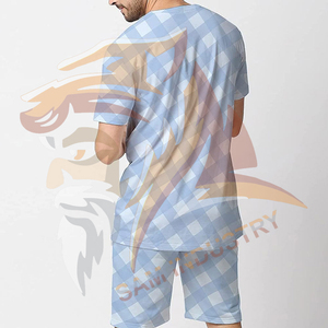 Wholesale Factory Price OEM Casual Short Sleeve Two Piece <b>Sets</b> New Arrival Men's Custom Sublimated Summer <b>Twin</b> <b>Set</b> - Product Image 2