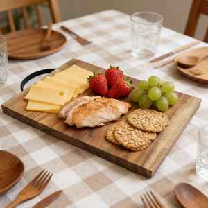 เขียงไม้ไผ่แบบหนาสองด้านพร้อมร่องน้ำและด้ามจับอเนกประสงค์สำหรับใช้ในครัวเรือน - Product Image 2