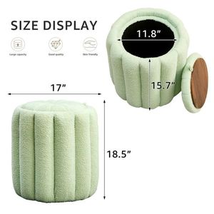 Upholstered Padded Seat Foot Stool Vanity Ottomans Storage for Makeup Room Footrest for Living Room Comfortable Vanity Stool - Product Image 2