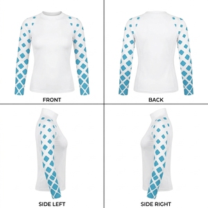 Ventes en gros de rashguards pour femmes, hauts de sport personnalisés, t-shirts de compression sublimés, tissu respirant, protection UV - Product Image 1