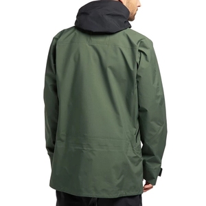 Chaqueta de esquí impermeable con capucha para hombre, diseño color block en marrón, negro y amarillo, con cremallera, deportiva, para invierno y actividades al aire libre. - Product Image 5