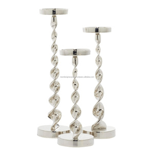 Premium Square Block Base Candlestick • Minimalist Metal Taper Centerpiece - Product Image 5