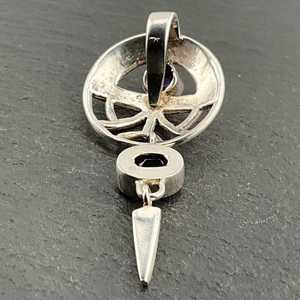 Vintage <b>Amethyst</b> Dangle Sterling Silver Pendant Necklace Handmade Purple Gemstone Jewelry Elegant Gift Women - Product Image 2