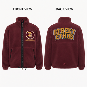 240g Lightweight Polar Fleece <b>Running</b> <b>Jacket</b> Burgundy Full-Zip Custom Embroidered Logo <b>Reflective</b> Waterproof Breathable ODM - Product Image 1
