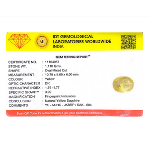 Loose Yellow Sapphire Gemstone 5.55 Carat for Fine Jewelry - Product Image 4