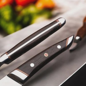 Handmade Stainless Steel <b>Knife</b> <b>Set</b> -5 Pcs Kitchen <b>Knife</b> <b>Set</b> With Leather Roll Bag With Wenge Wood Handle 100% High Quality - Product Image 3