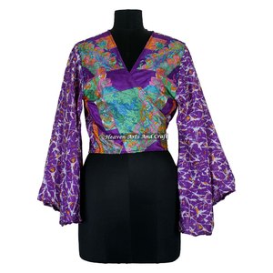 Nueva Colección 2026 de Moda para Mujer: Top Cruzado con Estampado y Cuello en V, Manga Kimono, para Ropa de Playa y Vacaciones - Product Image 6