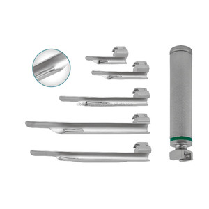 Ensemble de laryngoscopes à fibres optiques Miller, 5 lames droites, certifié CE ISO, OEM ODM, vente en gros, logo personnalisé en usine - Product Image 3