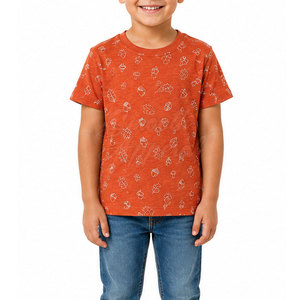 T-shirts pour enfants tendance et de haute qualité, en tissu molletonné 100% coton lavé, coupe décontractée, légers, parfaits pour un usage quotidien décontracté - Product Image 3
