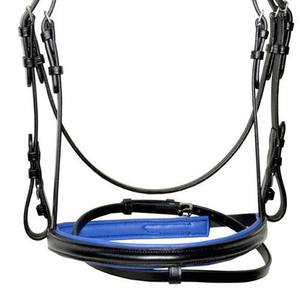 Brida de cuero para caballo con frontal de cristal de 3 hileras, acolchado blanco, narquera acolchada, brida de doma, equipo de lujo para caballo, riendas de cuero - Product Image 2