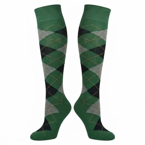 NUEVOS Calcetines de Equitación hasta la Rodilla, Personalizados, de Lujo Moderno, de Algodón con Diseño Azul Argyle - Product Image 4